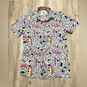 OH Snap! By drill clothing co Men’s button down colorful retro print size small